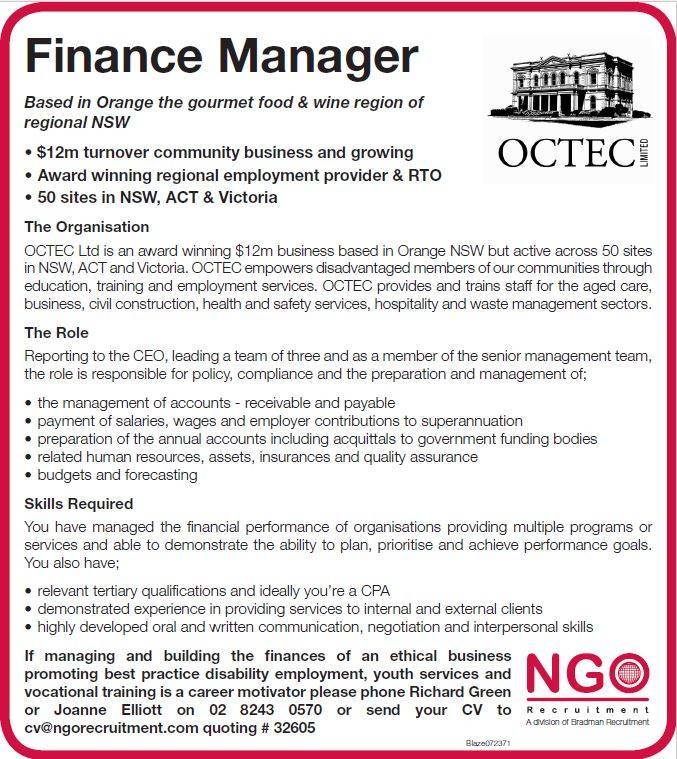 Finance Manager Octec