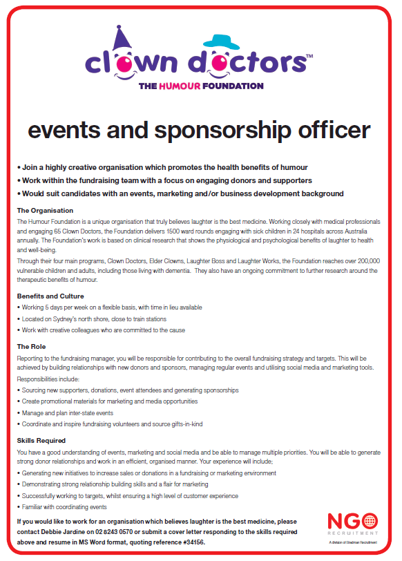 Event sponsorship job description